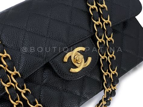 chanel mini flap caviar vintage gold|Mini classic handbag, Lambskin & gold.